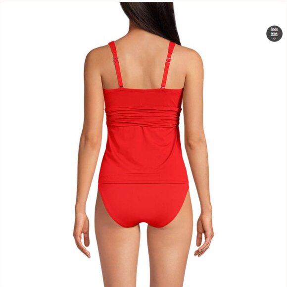 Lands' End V-Neck Plunge X Back Tankini Top - Size: Small Long - NWT - Picture 9 of 11